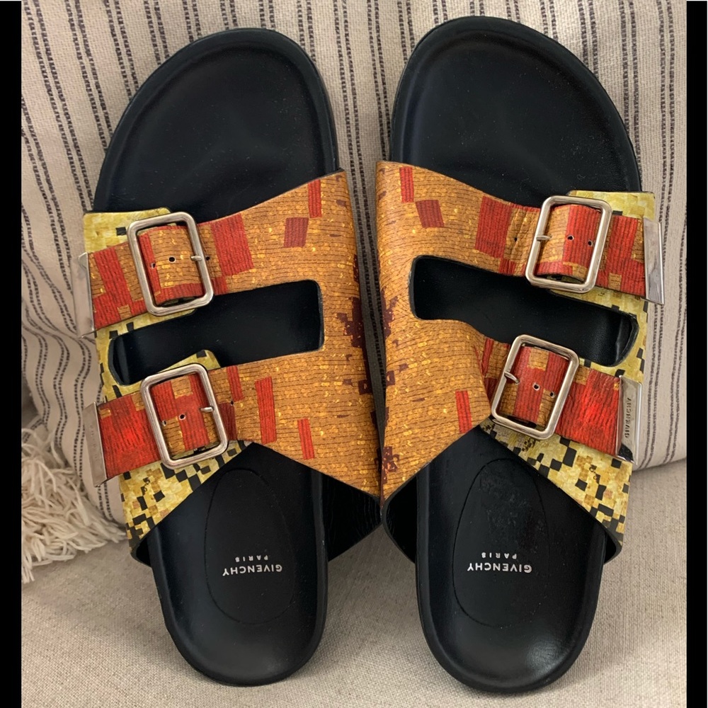 Givenchy Paris Mosaic Pixel Buckle Sandals 40